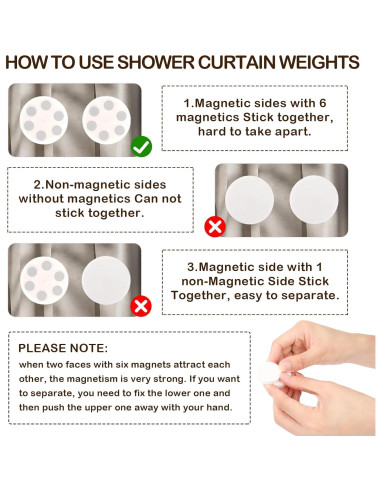 Pesas Magnéticas para Cortinas de Ducha YixangDD - 8 Piezas
