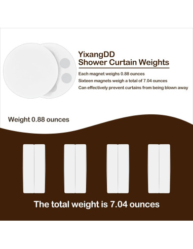 Pesas Magnéticas para Cortinas de Ducha YixangDD - 8 Piezas