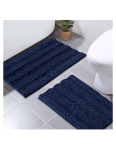 Alfombrillas de baño NICETOWN azul marino 2 piezas 43.2x61cm y 50.8x81.3cm