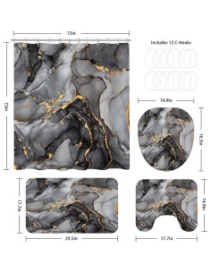 Conjunto de baño 4 piezas BayNook mármol negro y gris 2