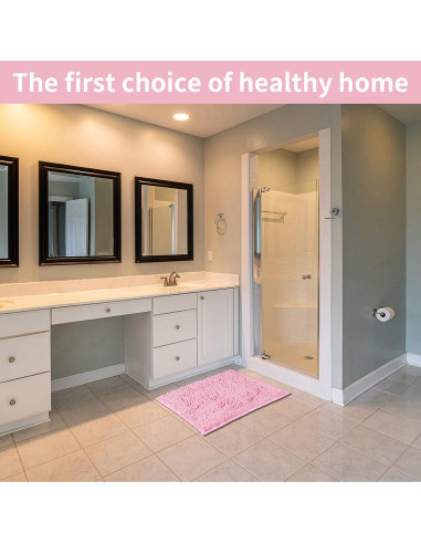 Alfombra de Baño Antideslizante LanYunUmi Rosa 41x58cm