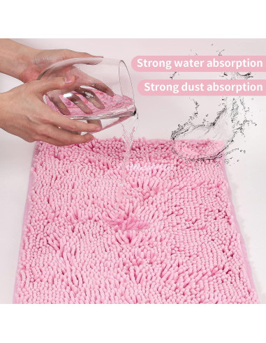 Alfombra de Baño Antideslizante LanYunUmi Rosa 41x58cm