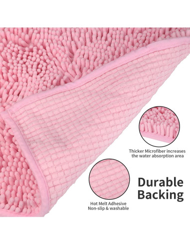 Alfombra de Baño Antideslizante LanYunUmi Rosa 41x58cm