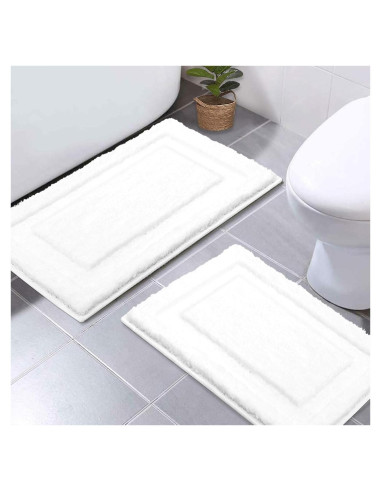 Conjunto de Alfombrillas de Baño SHACOS 2 Piezas 50x80 y 40x60 cm