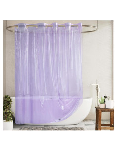 Cortina de Ducha Barossa Design EVA 100% Transparente Lavanda 180x188 cm