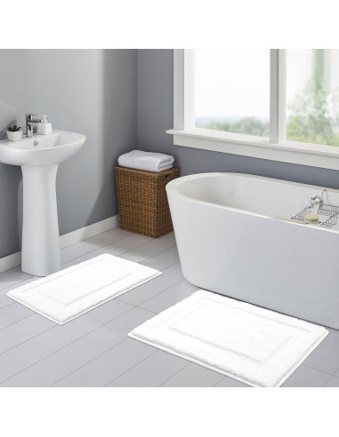 Conjunto de Alfombrillas de Baño SHACOS 2 Piezas 50x80 y 40x60 cm