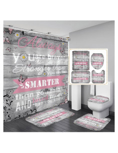 Conjunto de Cortinas de Ducha AZHM Floral 180x180 cm 4 Piezas