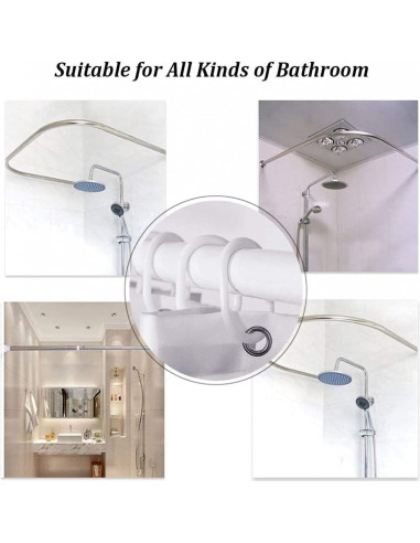 Conjunto de Cortinas de Ducha AZHM Floral 180x180 cm 4 Piezas