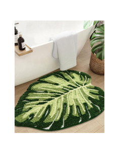 Alfombra de Baño DEXI Monstera 60x80cm Antideslizante Verde