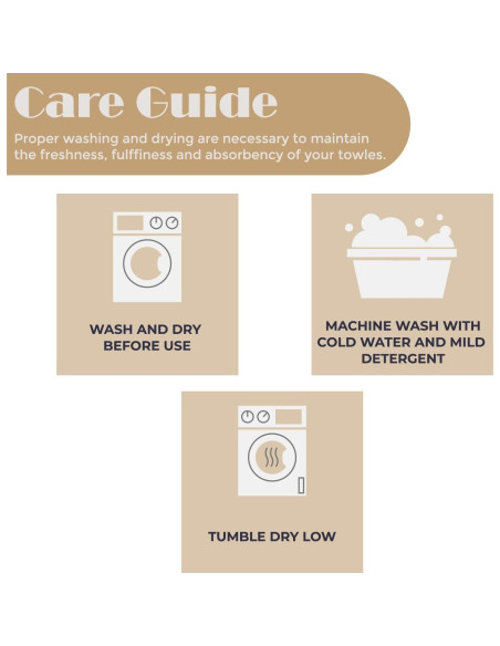 Juego de Toallas de Algodón Superior 3 Piezas Marfil