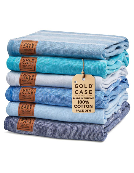 Juego de Toallas de Playa LYCIA Gold Case 6 Piezas 100% Algodón