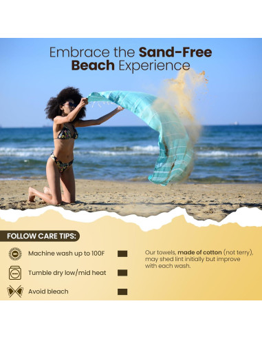 Juego de Toallas de Playa LYCIA Gold Case 6 Piezas 100% Algodón