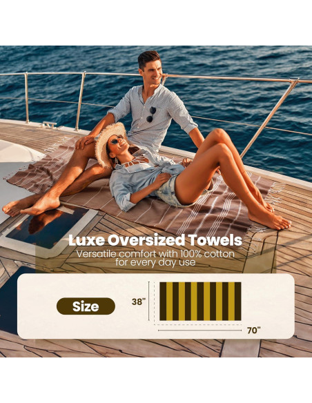 Juego de Toallas de Playa LYCIA Gold Case 6 Piezas 100% Algodón