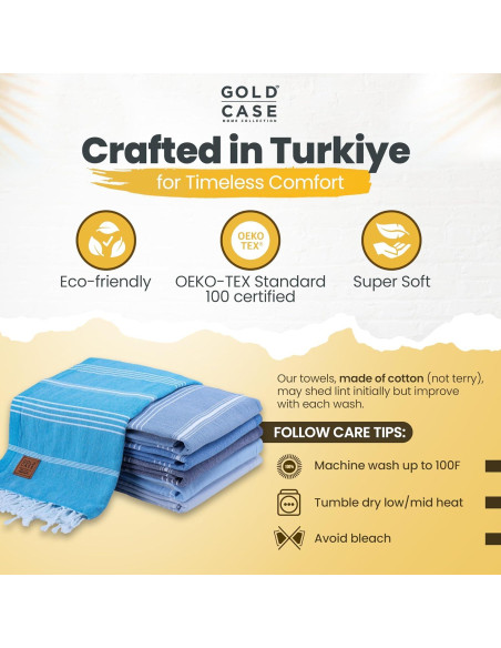 Juego de Toallas de Playa LYCIA Gold Case 6 Piezas 100% Algodón