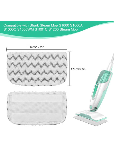 Almohadillas de Repuesto Microfibra GFRED para Mopas Shark S1000 - 8 Piezas