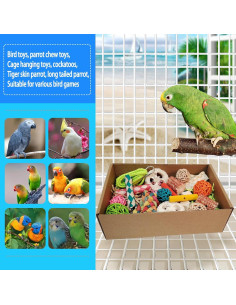 Caja de Juguetes Coloridos para Aves Kencunay - 22x16x5 cm 2