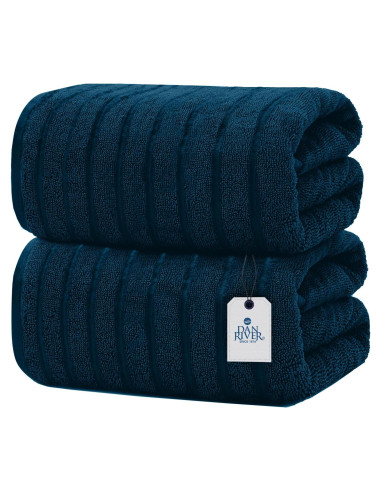 DAN RIVER Paquete de 2 Toallas de Baño 89x178 cm Algodón Azul