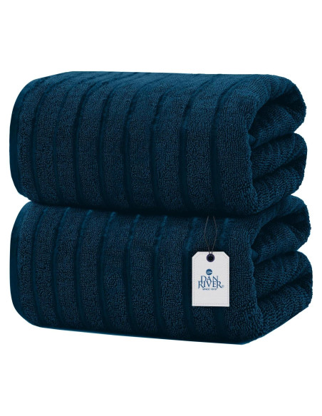 DAN RIVER Paquete de 2 Toallas de Baño 89x178 cm Algodón Azul