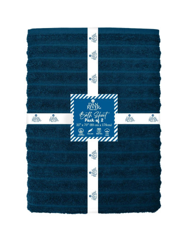 DAN RIVER Paquete de 2 Toallas de Baño 89x178 cm Algodón Azul