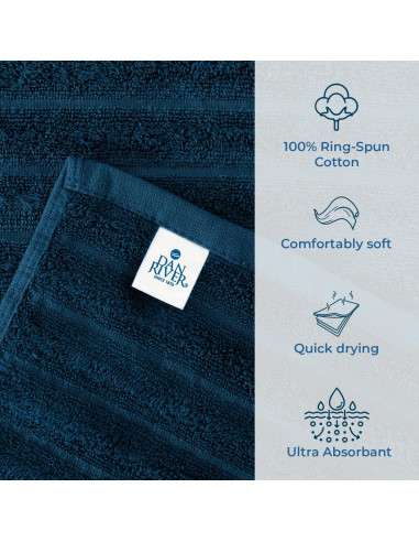 DAN RIVER Paquete de 2 Toallas de Baño 89x178 cm Algodón Azul