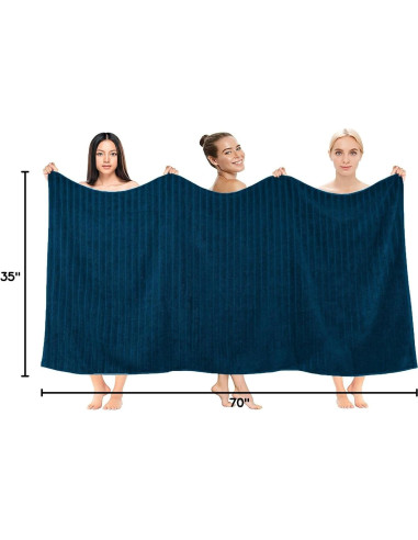 DAN RIVER Paquete de 2 Toallas de Baño 89x178 cm Algodón Azul