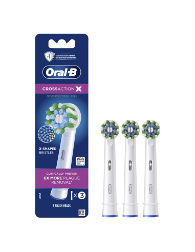 Cabezas de cepillo Oral-B Cross Action, 3 unidades, limpieza superior