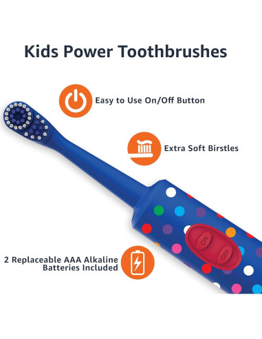 Cepillo de dientes eléctrico para niños Amazon Basics - 2 unidades