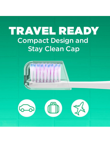 Cepillo de dientes GUM Sonic con 2 cabezales recambio, blanco