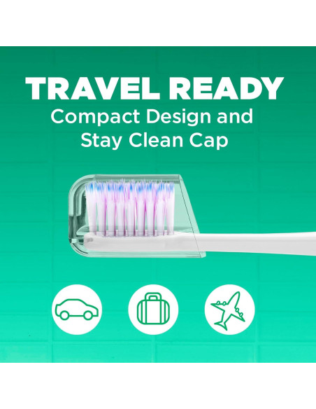 Cepillo de dientes GUM Sonic con 2 cabezales recambio, blanco