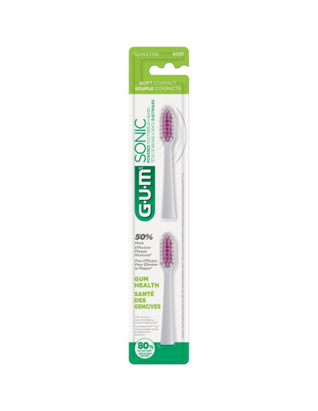 Cepillo de dientes GUM Sonic con 2 cabezales recambio, blanco