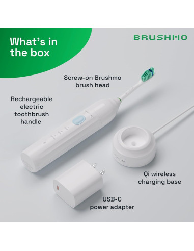 Cepillo de dientes eléctrico Brushmo e-Series - Blanco, 3 modos