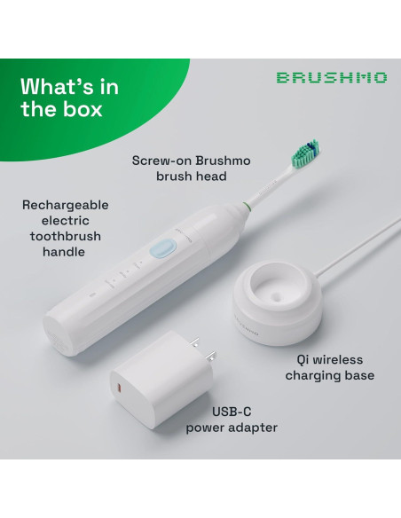 Cepillo de dientes eléctrico Brushmo e-Series - Blanco, 3 modos