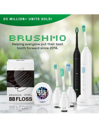 Cepillo de dientes eléctrico Brushmo e-Series - Blanco, 3 modos
