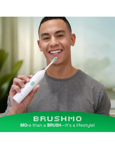 Cepillo de dientes eléctrico Brushmo e-Series - Blanco, 3 modos