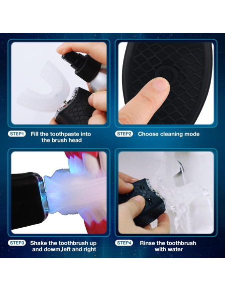 Cepillo de Dientes Eléctrico Ultrasónico Romooa 2 Piezas IPX7