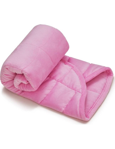 Manta con peso TONGDADA 3.18kg Minky rosa 73.66x60.96cm