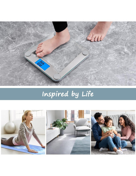 Escala Digital de Baño Vitafit VT1703U, 182kg, Pantalla LCD Grande