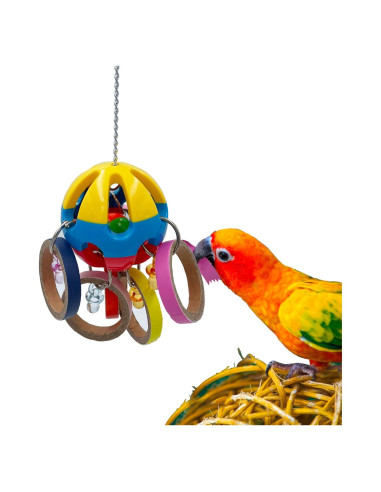 Juguete para Loro GILYGI Bola Plástico con Bagel y Chupetes