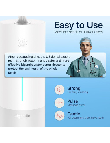 Irrigador Oral Inalámbrico Portátil BigSmile Blanco IPX7