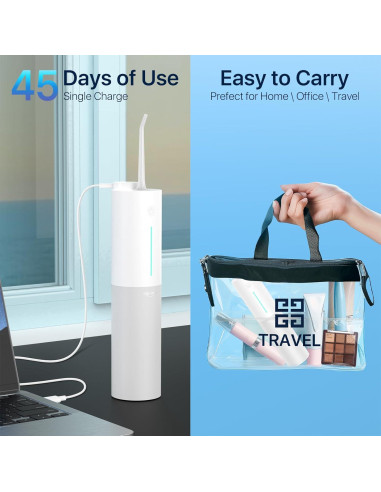 Irrigador Oral Inalámbrico Portátil BigSmile Blanco IPX7