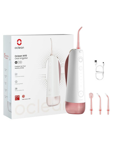 Irrigador Oral Inalámbrico Oclean W10 Rosa, 5 Modos, 200ml
