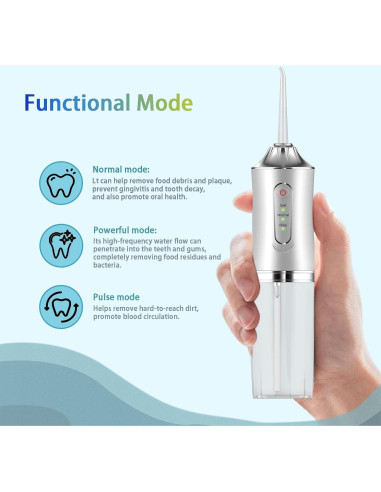 Irrigador Dental Inalámbrico Genérico IPX7 3 Modos 4 Boquillas