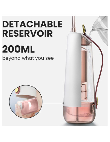 Irrigador Oral Inalámbrico Oclean W10 Rosa, 5 Modos, 200ml