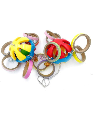 Juguete para Loro GILYGI Bola Plástico con Bagel y Chupetes