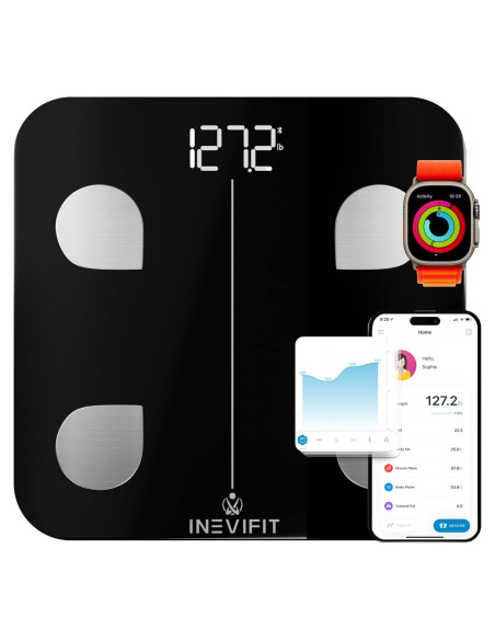 Báscula de Grasa Corporal Inteligente INEVIFIT Bluetooth 181 kg