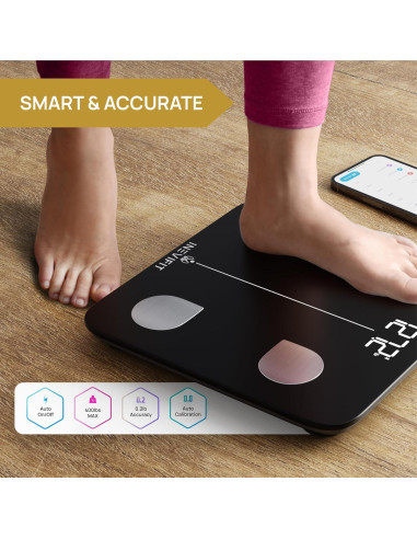 Báscula de Grasa Corporal Inteligente INEVIFIT Bluetooth 181 kg
