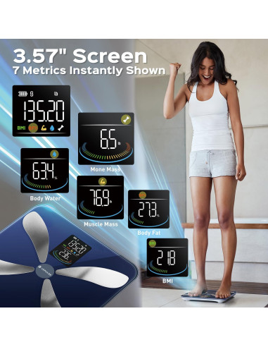 Escala de Peso Inteligente Lepulse con BMI y Grasa Corporal