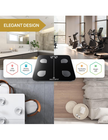 Báscula de Grasa Corporal Inteligente INEVIFIT Bluetooth 181 kg