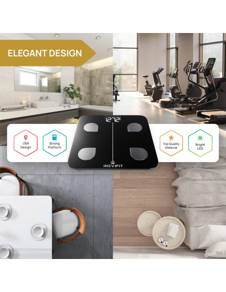 Báscula de Grasa Corporal Inteligente INEVIFIT Bluetooth 181 kg