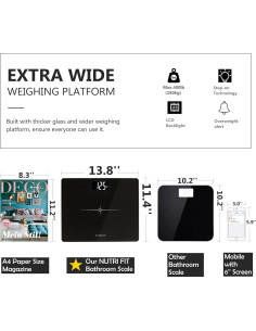 Balanza de Baño Digital NUTRI FIT Extra Ancha 181kg LCD 2